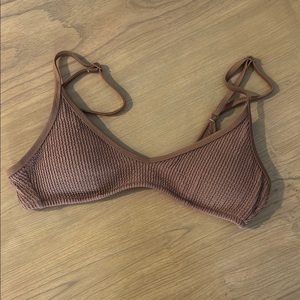 Textured Brown swim bikini top